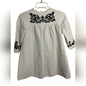 3078) Solocote Girl's Floral Embroidery Long sleeve Dress Size 7/8Y